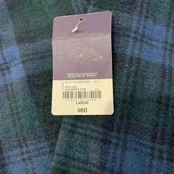 St John’s Bay NWT Blue Buffalo Plaid Fleece Half Zip Sweater Men's Large Flannel - Picture 5 of 6